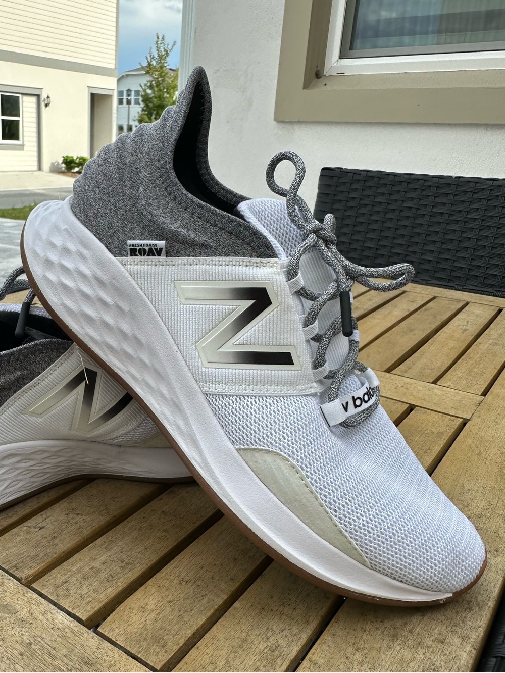 New Balance White and Gray Fresh Foam Sneakers